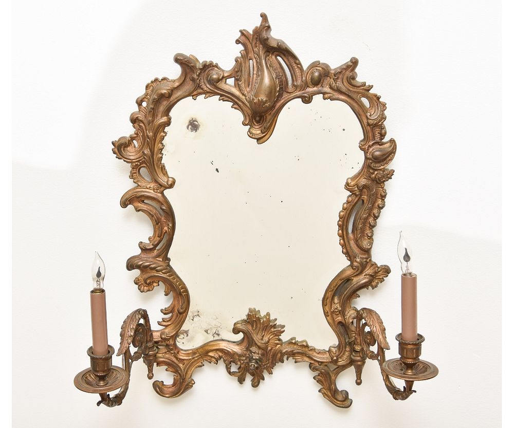 Appraisal: French Bronze Gilt Wall Sconce French bronze gilt wall sconce