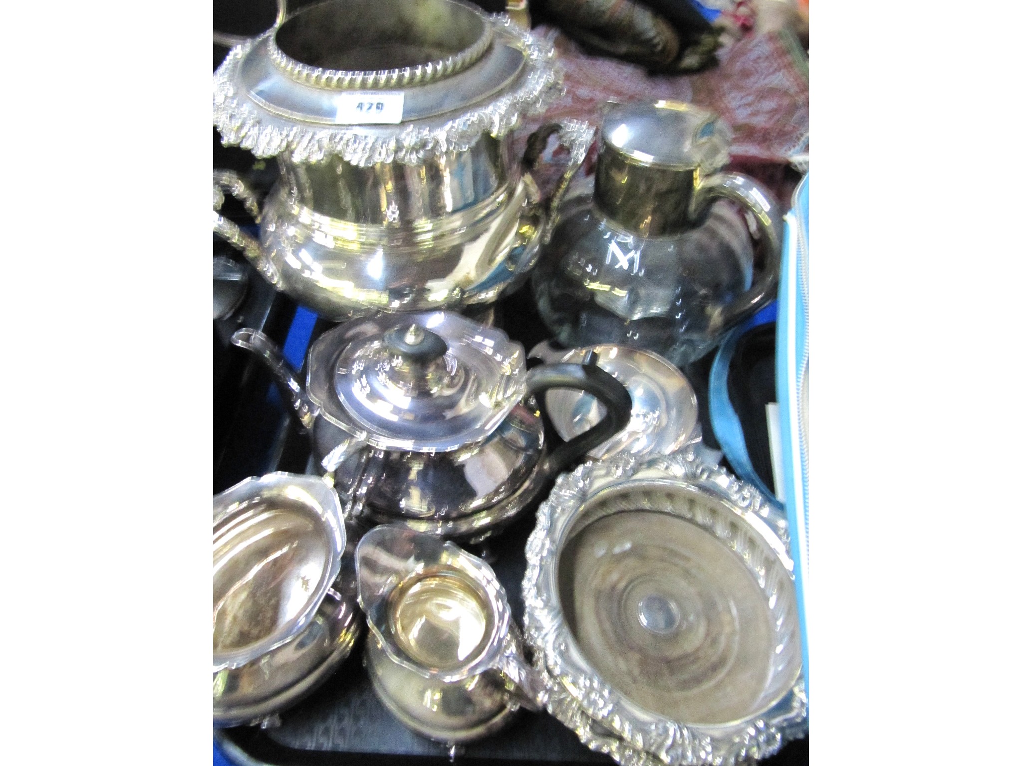 Appraisal: A tray lot of EP - wine cooler tea service