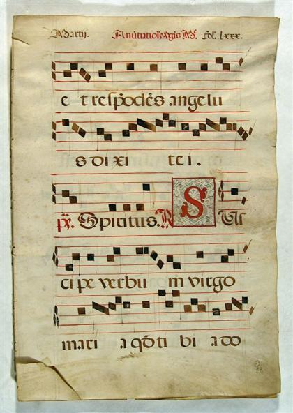 Appraisal: pieces Manuscript Choir Book Leaves European Continent ca th- th