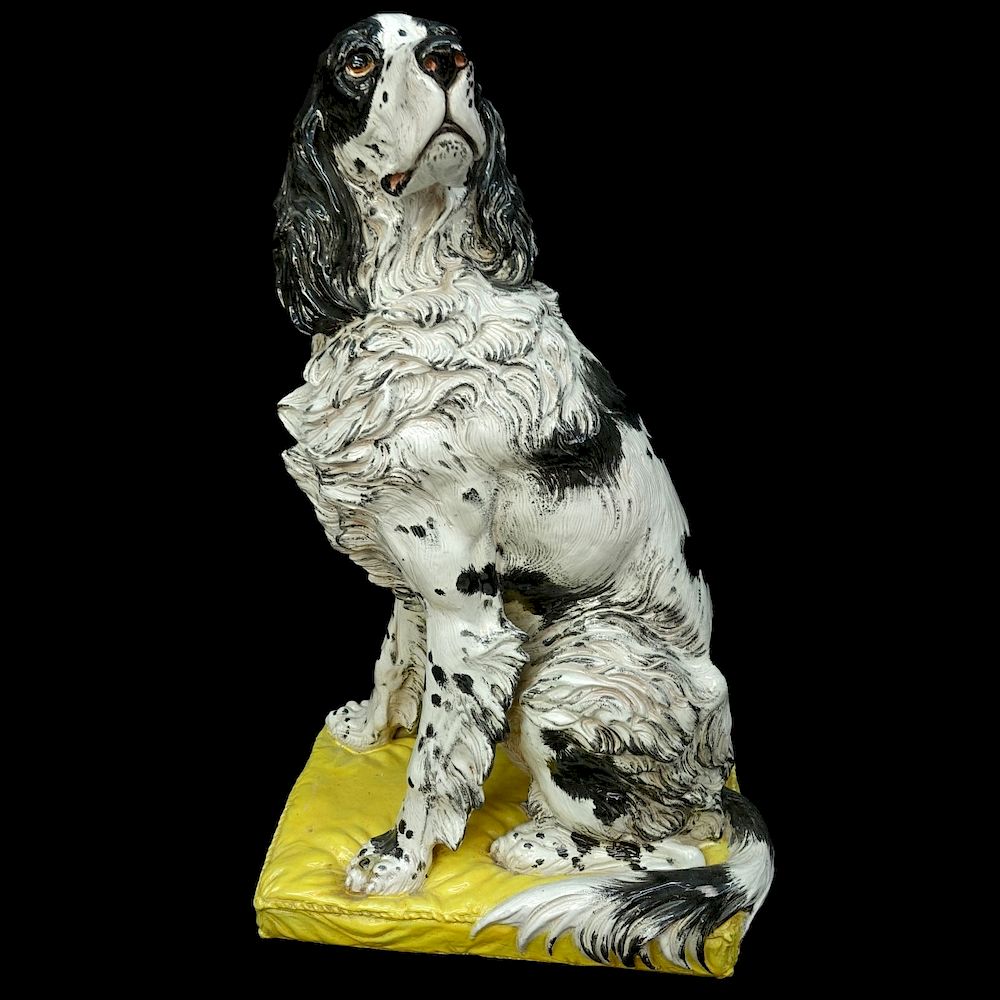 Appraisal: Porcelain English Setter Figure Large Modern English Setter Pottery Figure