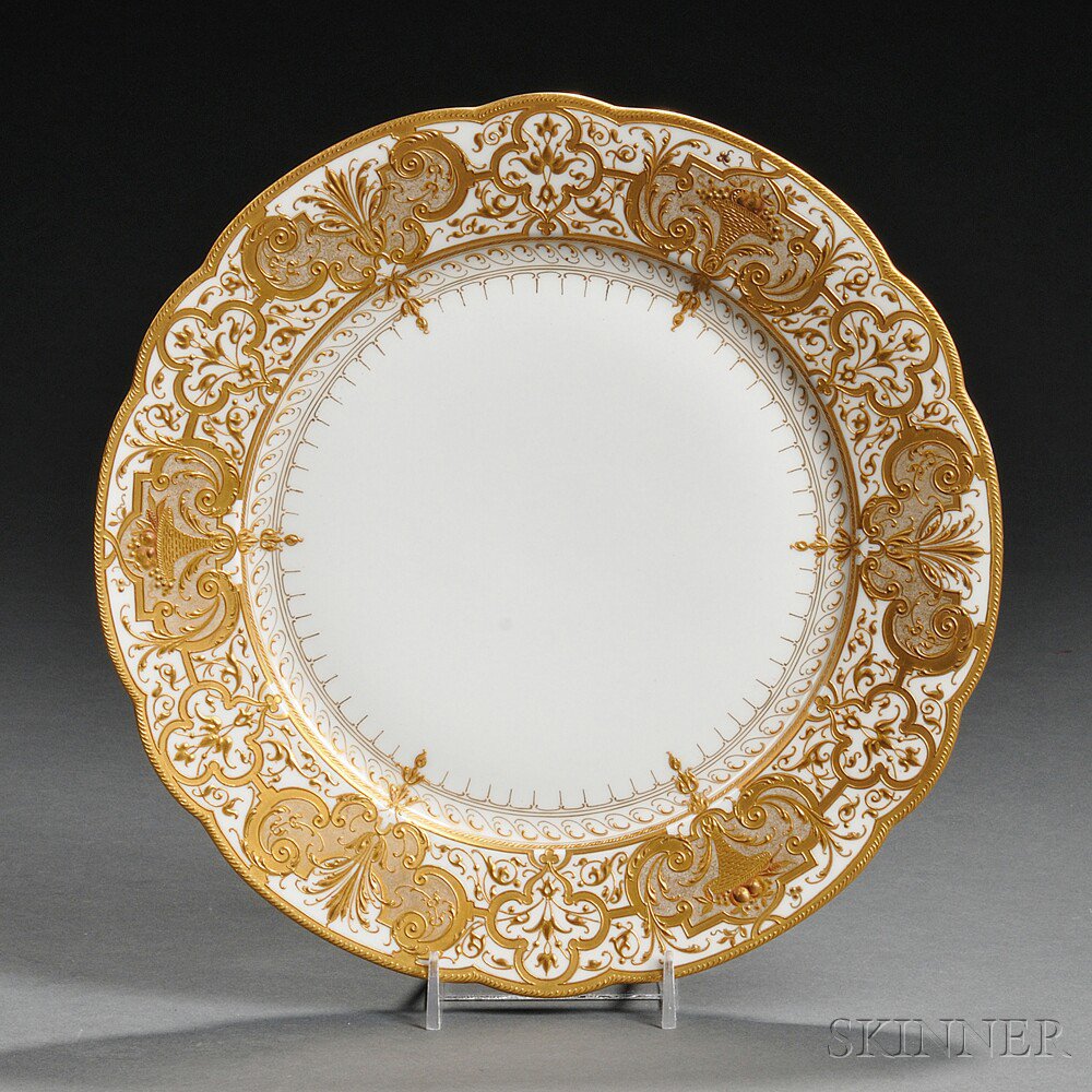 Appraisal: Twelve KPM Porcelain Plates Berlin th century each with gilded