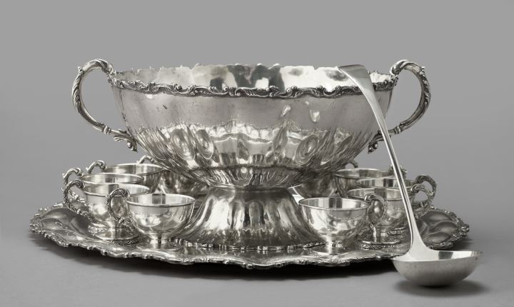 Appraisal: Fifteen-Piece Sterling Silver Punch Service consisting of a fourteen-piece Plata