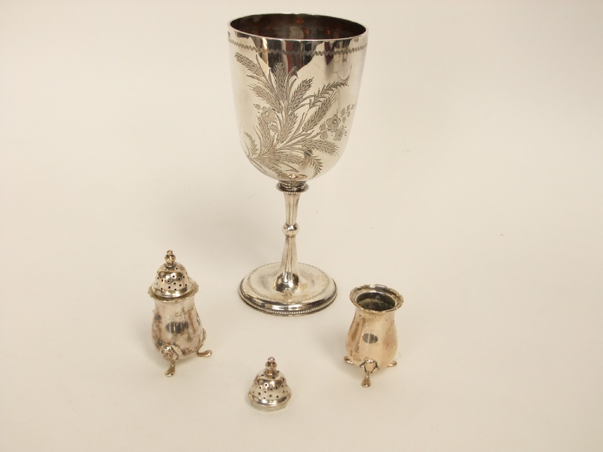 Appraisal: A Victorian silver goblet Josiah Williams Co London the ovoid