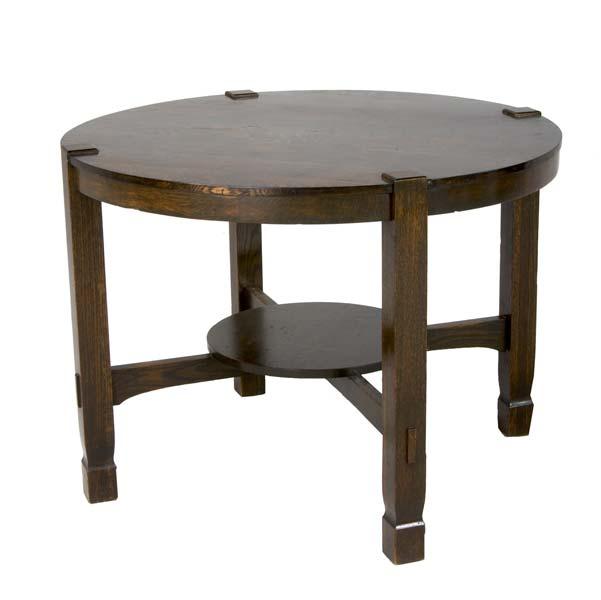 Appraisal: STICKLEY BROS Attr Tea table with overcoated finish x dia