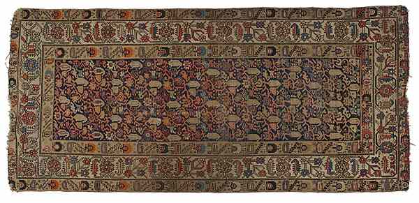 Appraisal: Malayer Runner Rug Persian ca Wool runner with stepped border