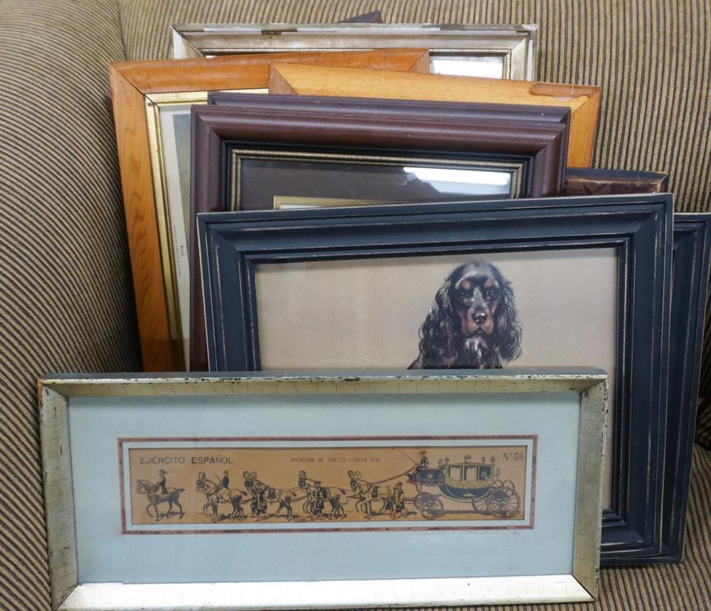 Appraisal: Nine Assorted Offset Prints Predominantly Equestrian and Canine with Spanish