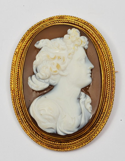 Appraisal: A VICTORIAN CAMEO of oval form showing the head of