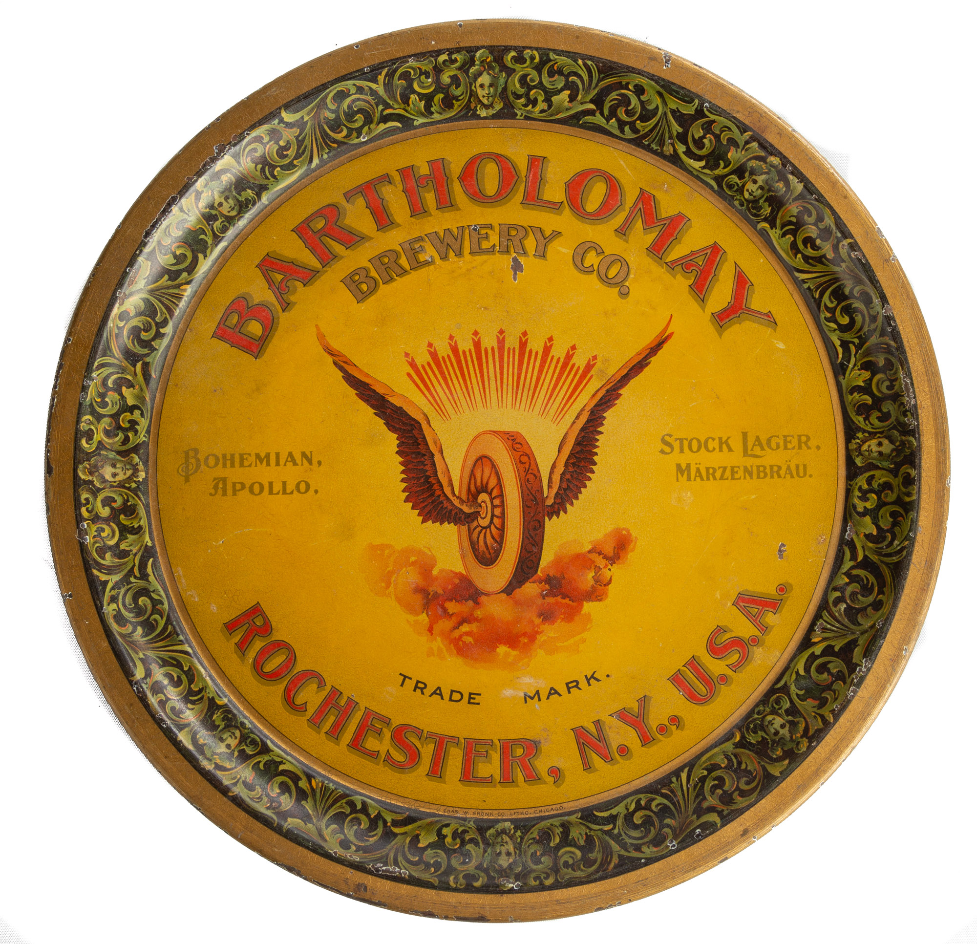 Appraisal: BARTHOLOMAY BREWERY CO ROCHESTER NEW YORK TIN LITHOGRAPH TRAY circa