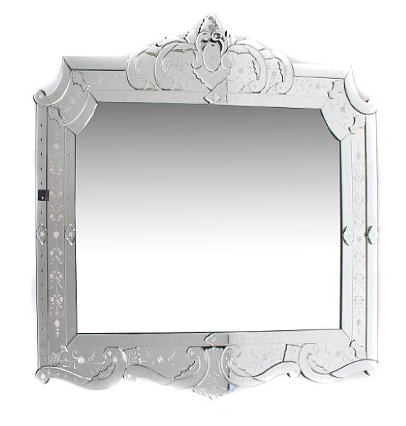 Appraisal: A Venetian acid etched mirror height in width in