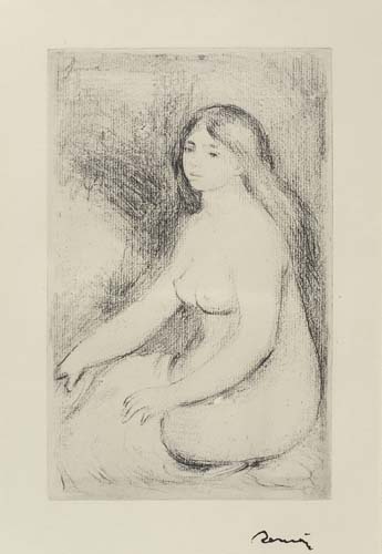 Appraisal: PIERRE-AUGUSTE RENOIR Baigneuse Assise Soft-ground etching printed in black on