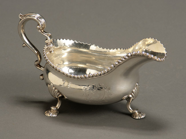 Appraisal: George III Silver Sauce Boat William Sudell London Having an