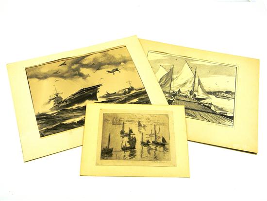 Appraisal: Three marine prints Gordon Hope Grant American - Hornet's Nest