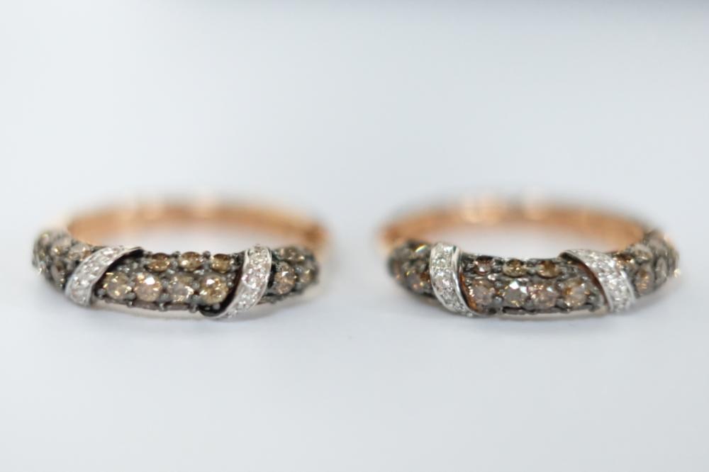 Appraisal: K RG CTTW DIAMOND EARRINGS k Rose gold CTTW of