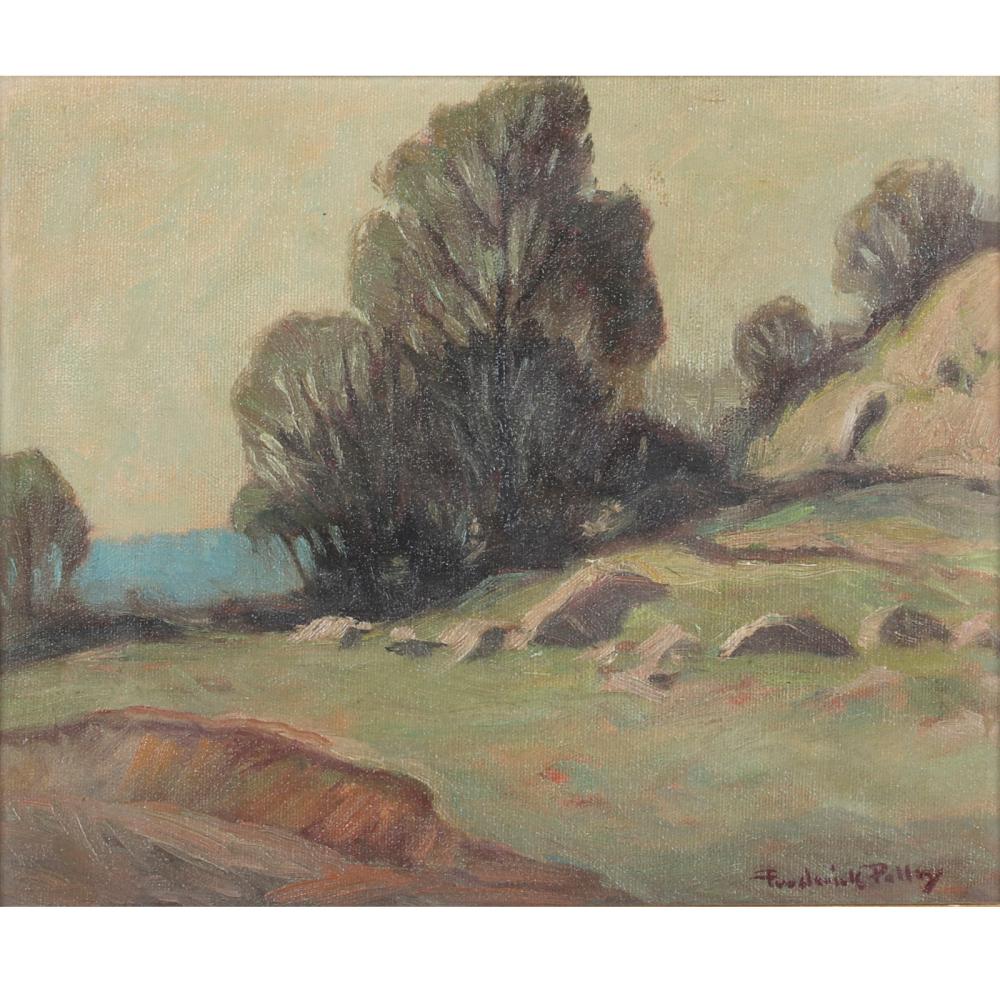 Appraisal: FREDERICK POLLEY INDIANA - HILLSIDE LANDSCAPE OIL ON BOARD H