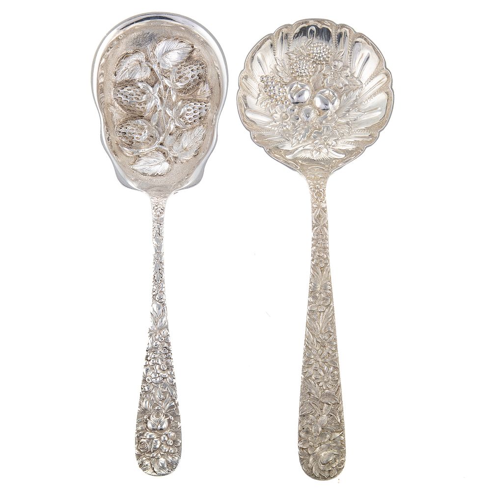 Appraisal: Two Baltimore Sterling Silver Berry Spoons One by Stieff with