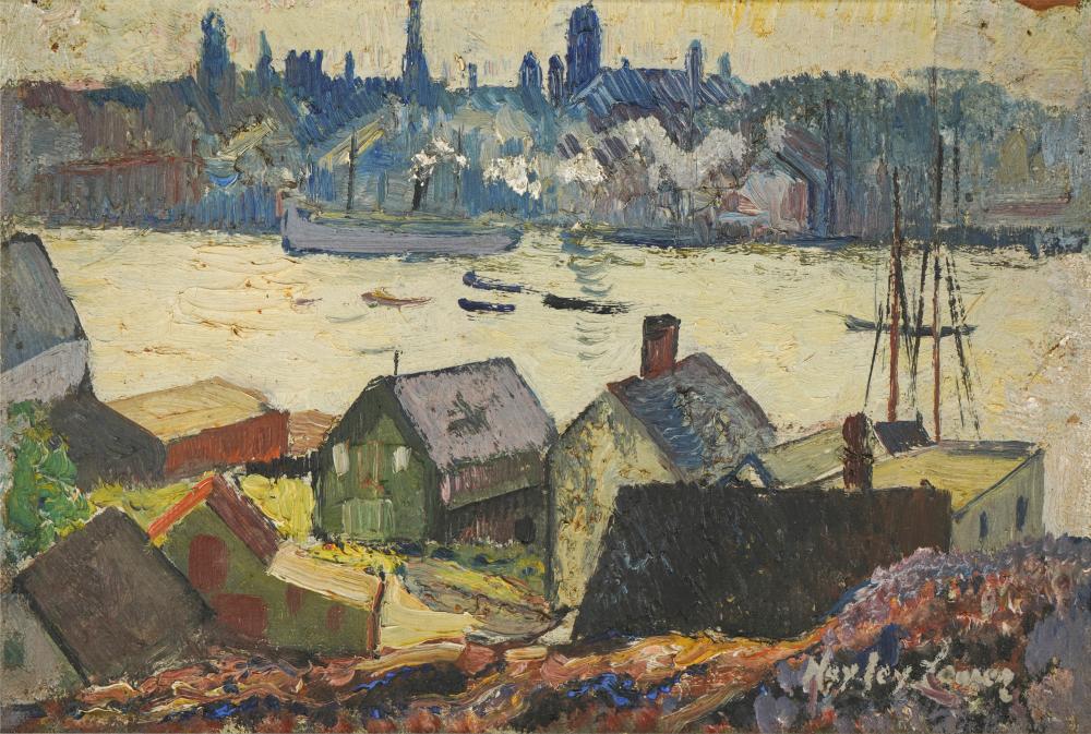 Appraisal: HAYLEY LEVER - GLOUCESTER HARBOR IN THE AFTERNOONoil on board