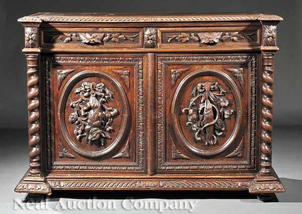 Appraisal: A Continental Renaissance Revival Carved Oak Server late th c