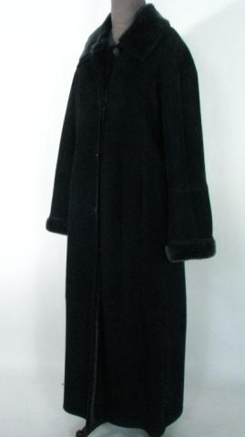 Appraisal: Black Shearling coat by ''Christia of Italy'' Size Large Length