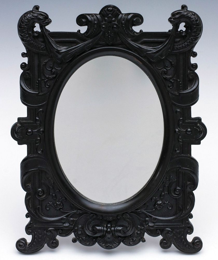 Appraisal: A VICTORIAN TH CENTURY GUTTA PERCHA EASEL BACK MIRROR The