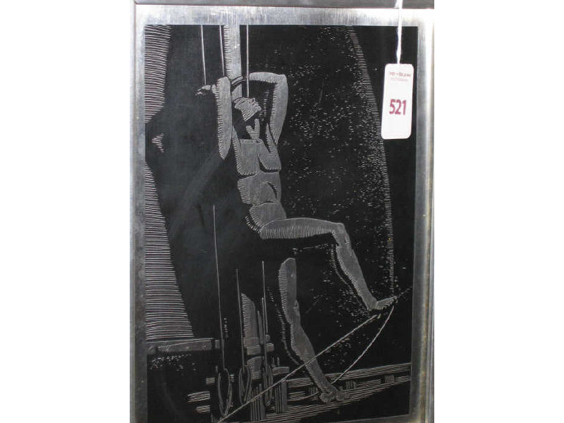 Appraisal: AFTER ROCKWELL KENT AMERICAN - NIGHT WATCH metal plate with