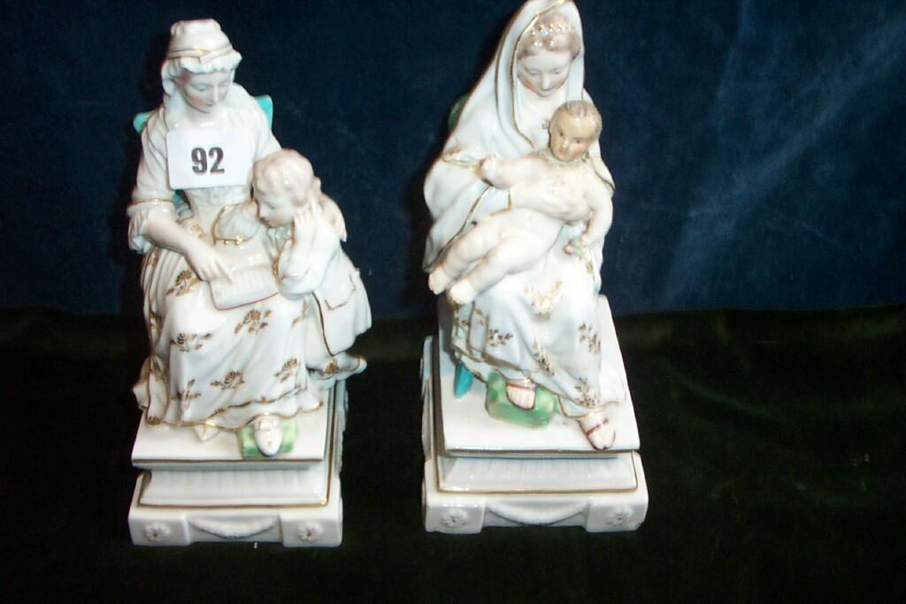 Appraisal: A pair of th century Derby figure groups of a