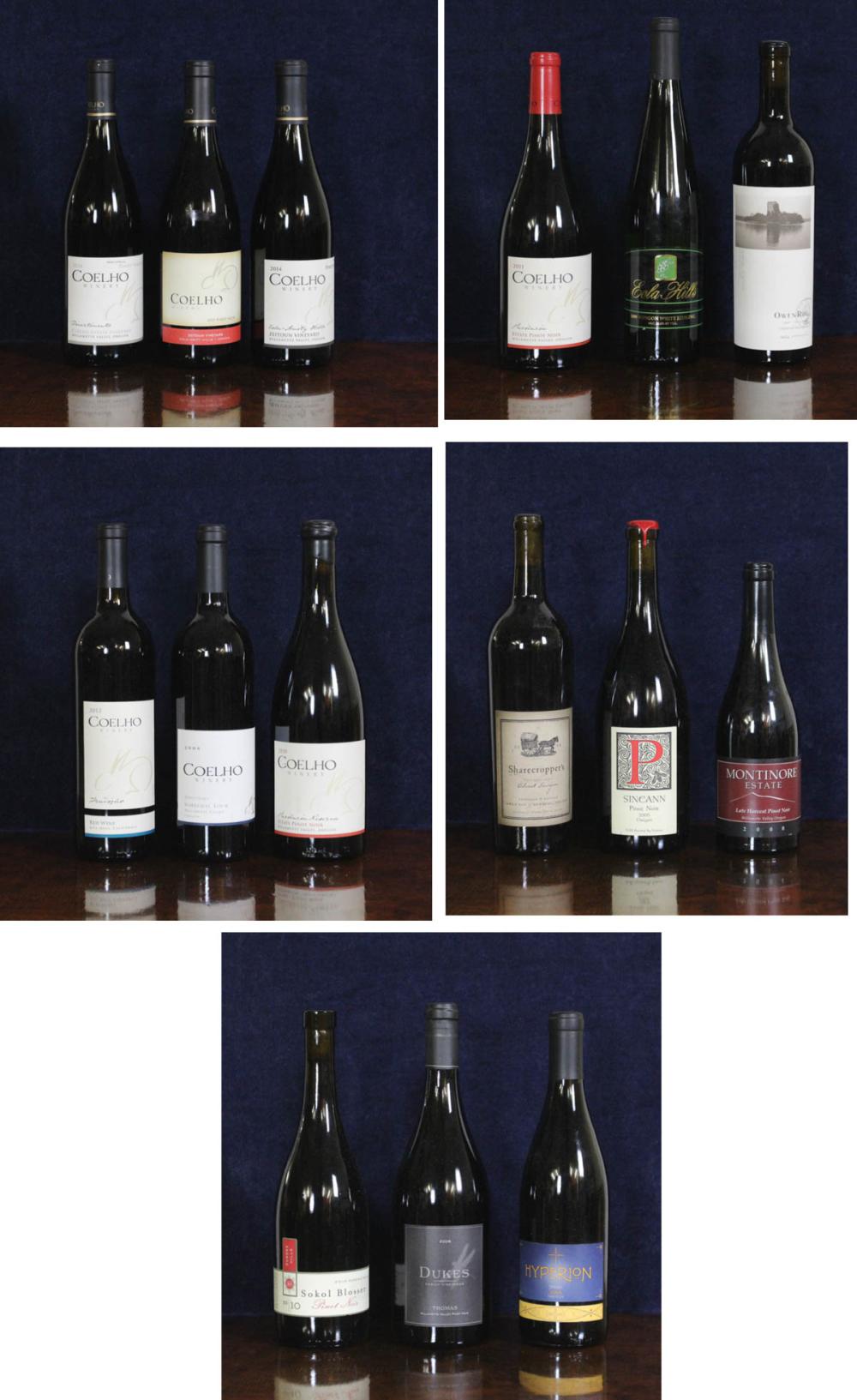 Appraisal: FIFTEEN BOTTLES OF VINTAGE OREGON CALIFORNIA WINE Coelho Winery Divertimento