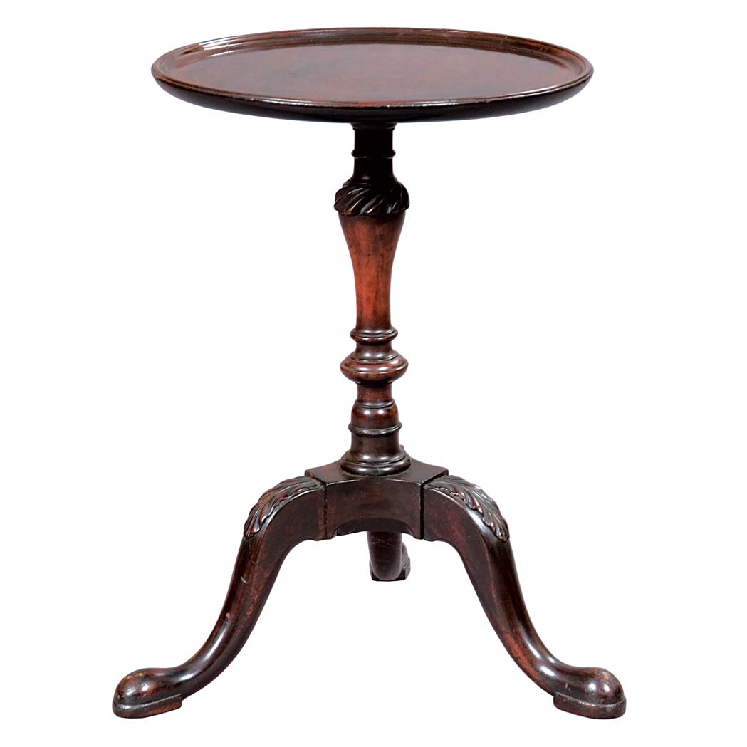 Appraisal: George II Mahogany Candlestand Mid th century The dished circular