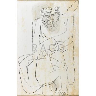 Appraisal: Ben Shahn American - Homeric Struggle Ink and ink wash