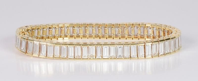 Appraisal: Diamond Baguette Bracelet cts Diamond baguette bracelet set in K