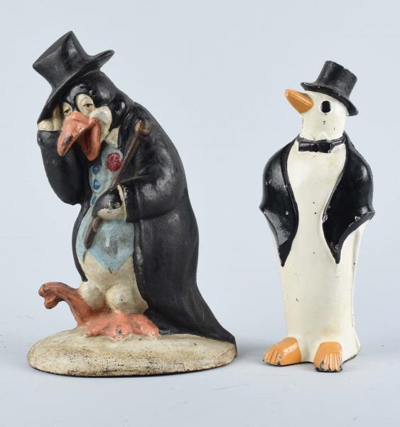 Appraisal: Cast Iron Penguins Doorstops Each contemporary Made by Lap John