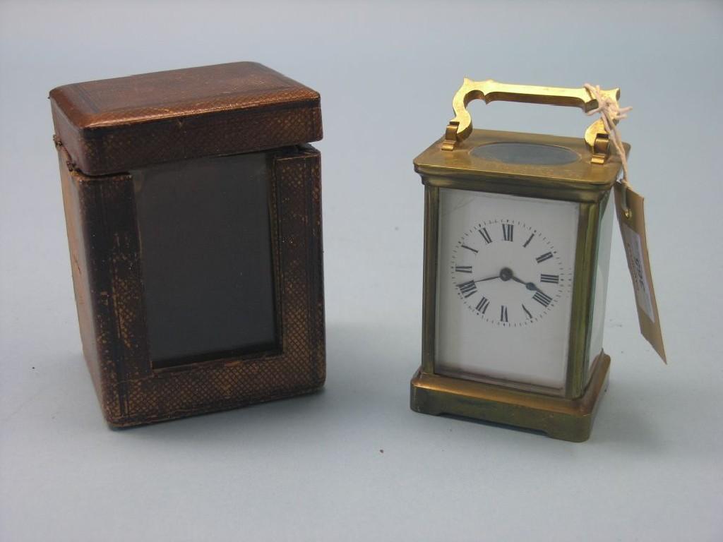 Appraisal: An early th century carriage clock enamelled dial and timepiece