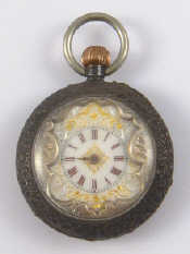 Appraisal: A silver cased pocket watch with ornate dial case approx