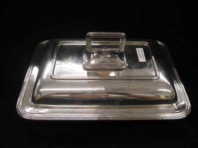 Appraisal: Silverplate Covered Entree Dish lid doubles as server '' x