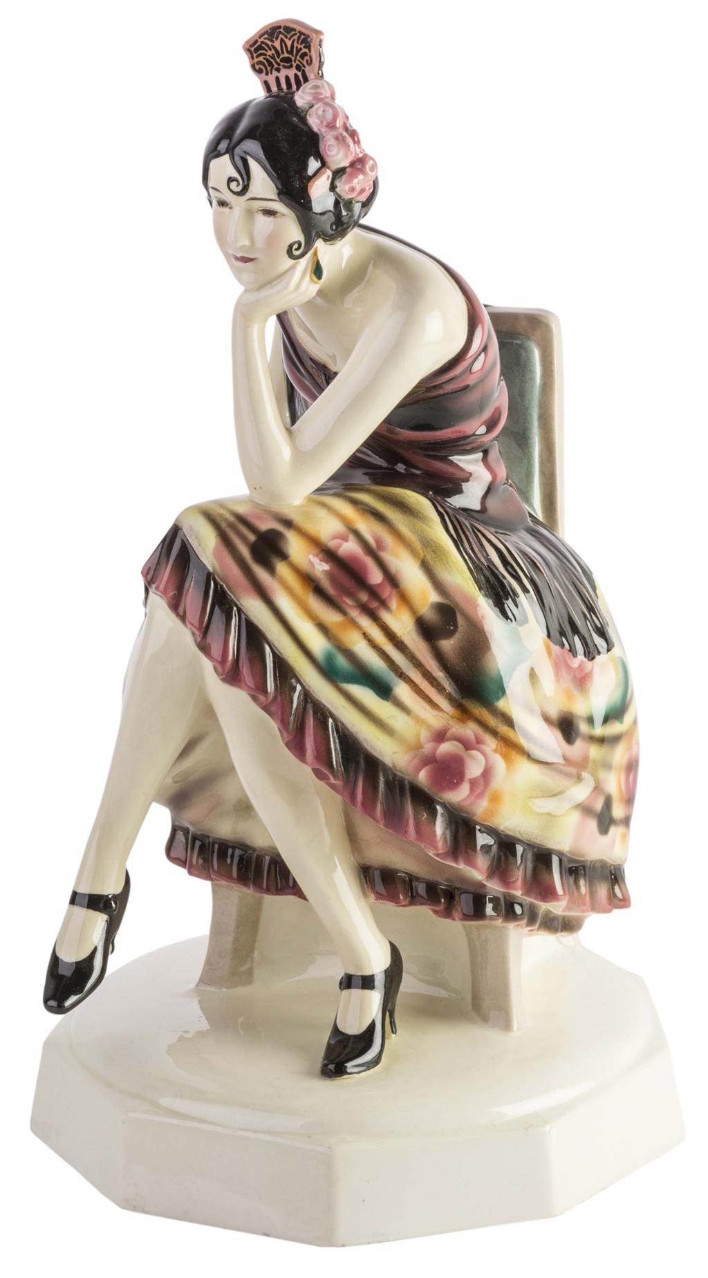 Appraisal: JOSEF LORENZL - FOR GOLDSCHEIDER VIENNA FIGURE OF SPANISH LADY