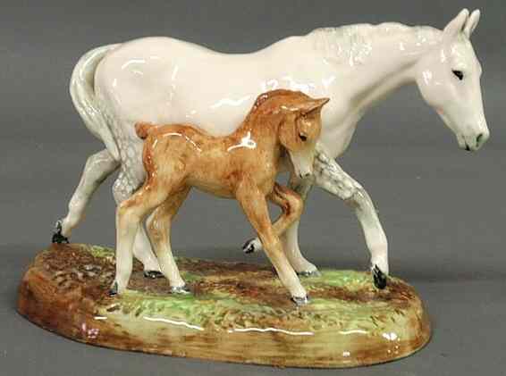 Appraisal: Royal Doulton mare and foal figural group h x l