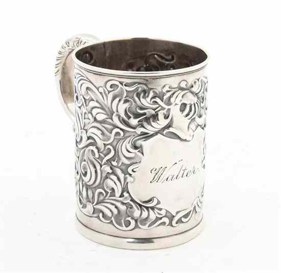 Appraisal: An American Sterling Silver Baby Cup Whiting of cylindrical form