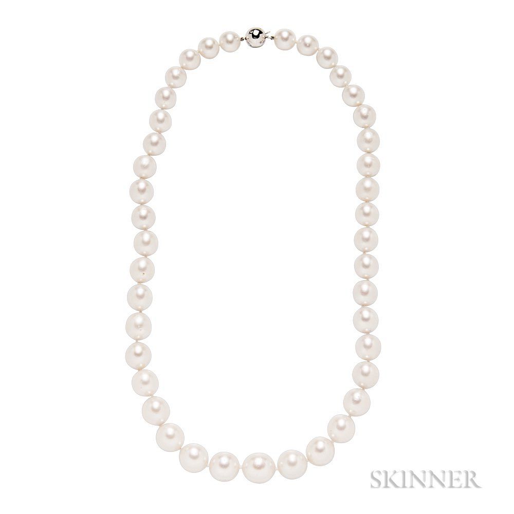 Appraisal: South Sea Pearl Necklace South Sea Pearl Necklace composed of