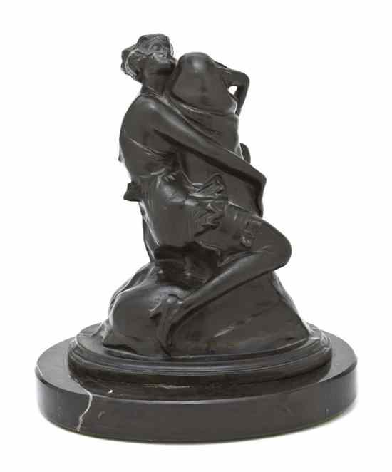 Appraisal: An Austrian Bronze Figure Bruno Zach - The Hugger depicting