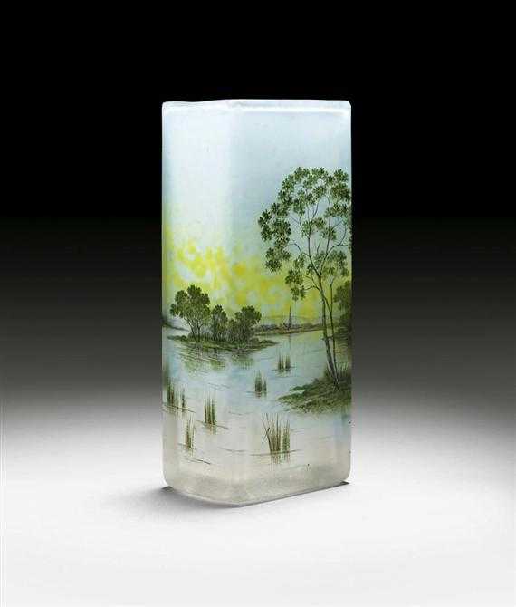 Appraisal: DAUM NANCY VASE circa Enamelled glass H cm