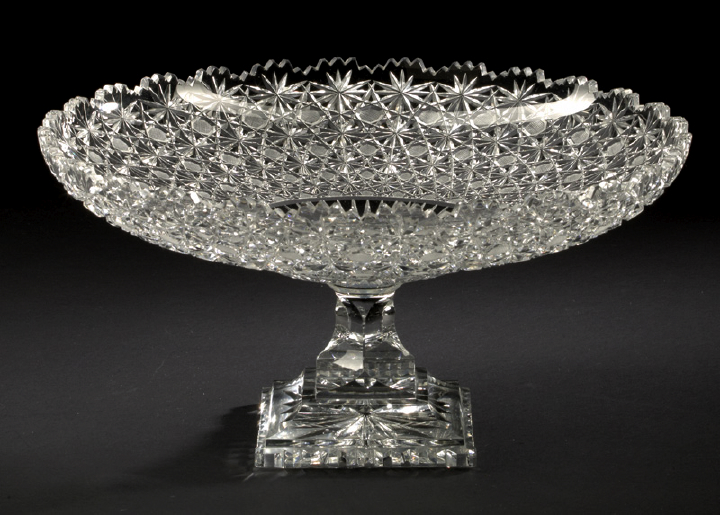 Appraisal: Continental Russian -Pattern Cut Glass Compote third quarter th century