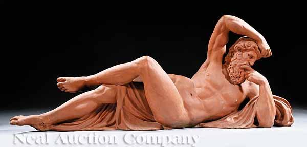 Appraisal: Continental School after Michelangelo An Adaptation of the Reclining Male