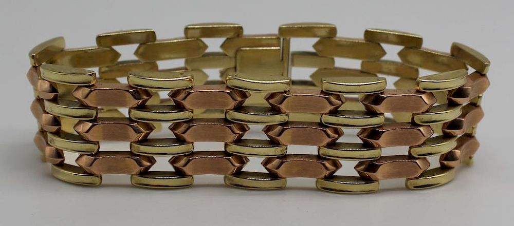 Appraisal: JEWELRY Austrian kt Two-Tone Gold Bracelet Includes an Austrian kt