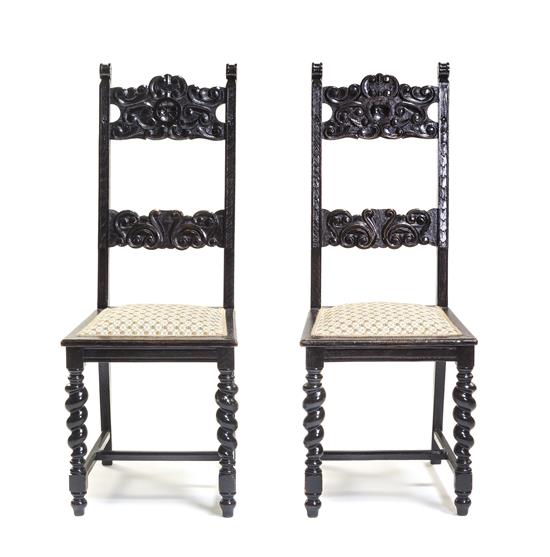 Appraisal: Sale Lot A Pair of Renaissance Revival Hall Chairs each