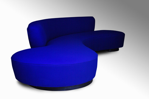 Appraisal: VLADIMIR KAGAN Fine BC Cloud sofa fully-upholstered in royal blue