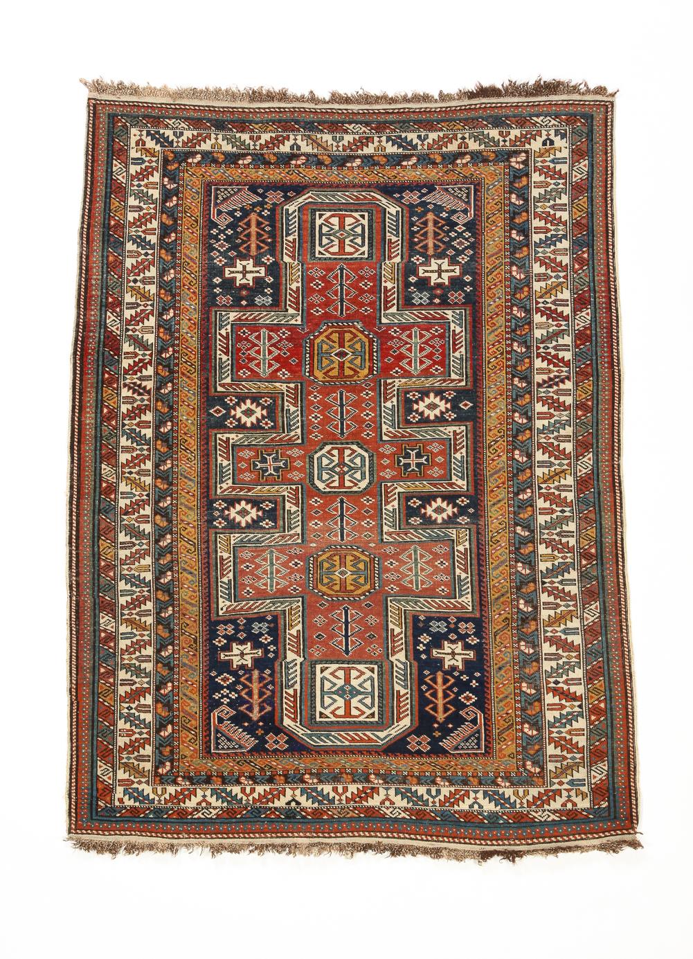 Appraisal: CAUCASIAN KUBA ORDUTCH-KONAGHEND RUG Late th century Multiple borders well-detailed