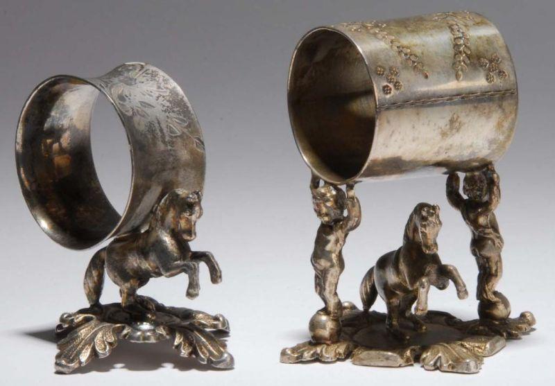 Appraisal: Lot of Horse Figural Napkin Rings Description First is a