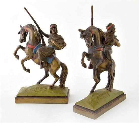 Appraisal: Paul Herzel New York - ARABIAN RIDERS probably bookends loaded