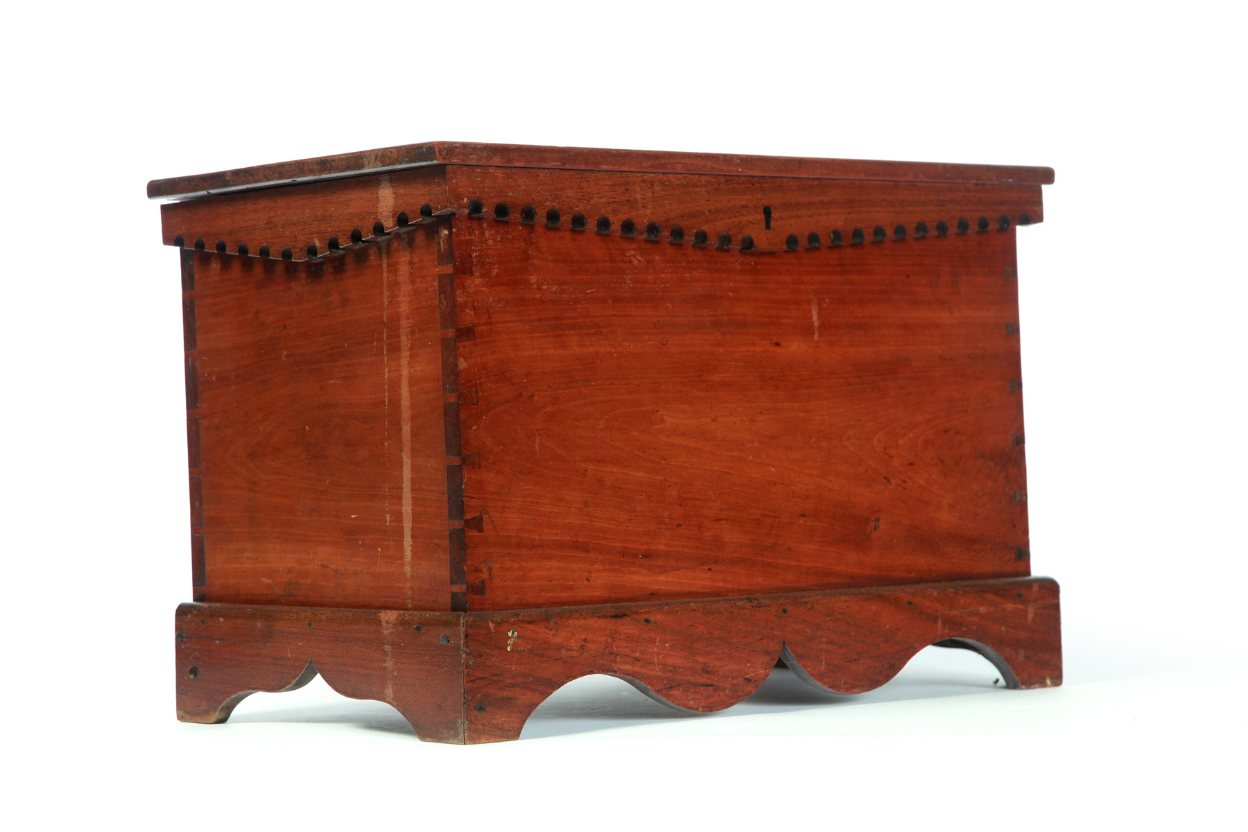 Appraisal: MIDWESTERN MINIATURE BLANKET CHEST First half- th century cherry walnut