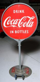 Appraisal: Coke sign a store front roll out with original base