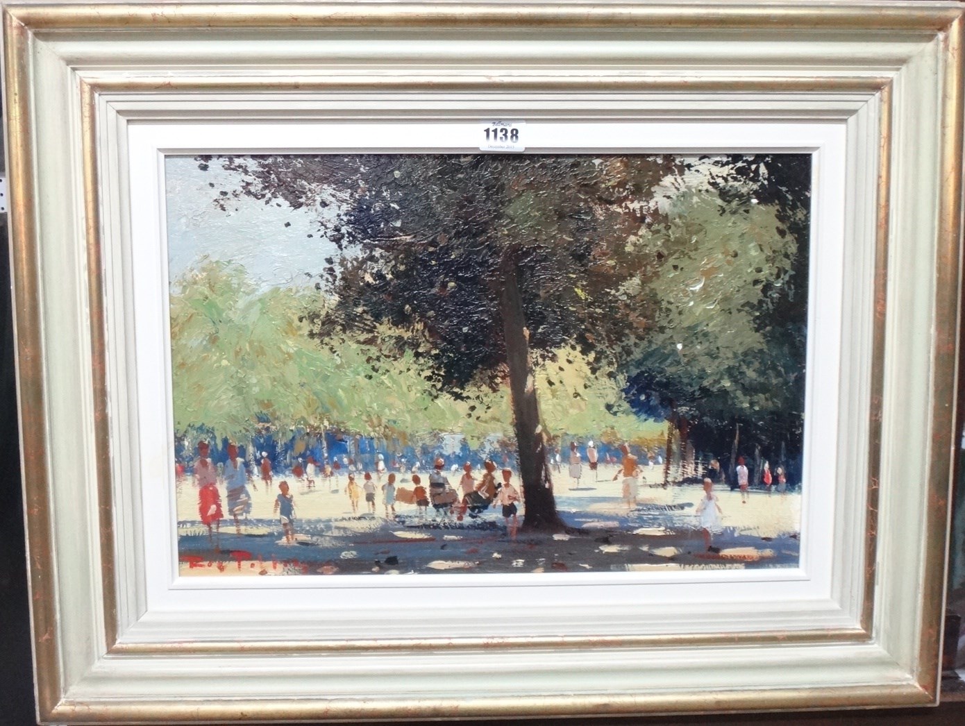 Appraisal: Roy Petley b Figures in a park oil on board